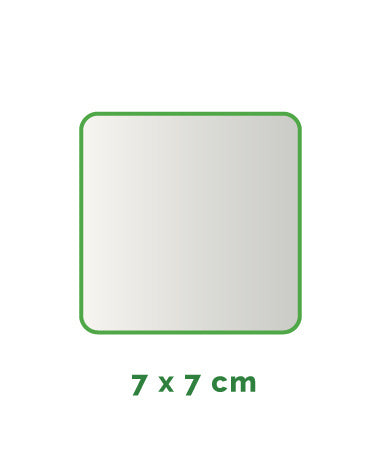 Vierkante stickers vinyl 7x7cm min. 15 stuks