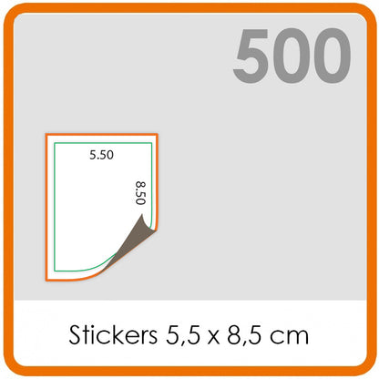 Stickers op rol - Stickers 5,5 x 8,5 cm - 500 stuks.