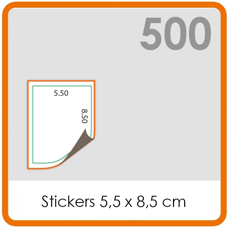 Stickers op rol - Stickers 5,5 x 8,5 cm - 500 stuks.