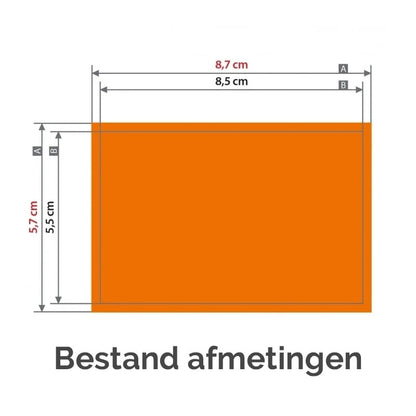 Klassieke visitekaartjes - Formaat: 8,5 x 5,5 cm - dubbelzijdig Full Colour 4/4 - Aantal: 200 stuks.