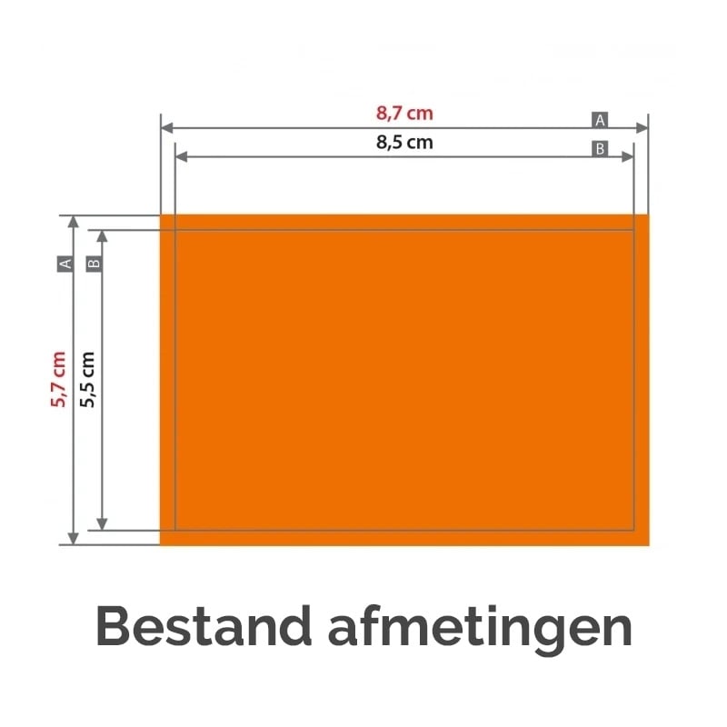 Klassieke visitekaartjes - Formaat: 8,5 x 5,5 cm - dubbelzijdig Full Colour 4/4 - Aantal: 150 stuks.