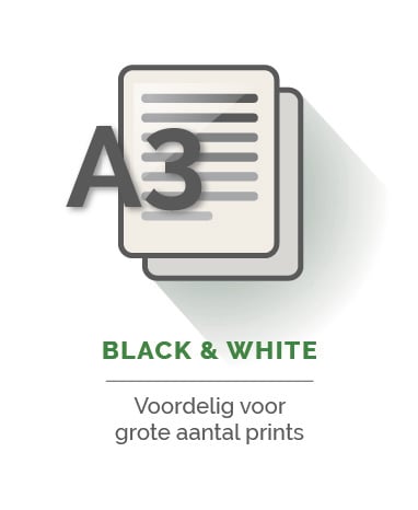 Afdrukken in zwart-wit A3-prijs voor 51-250 stuks