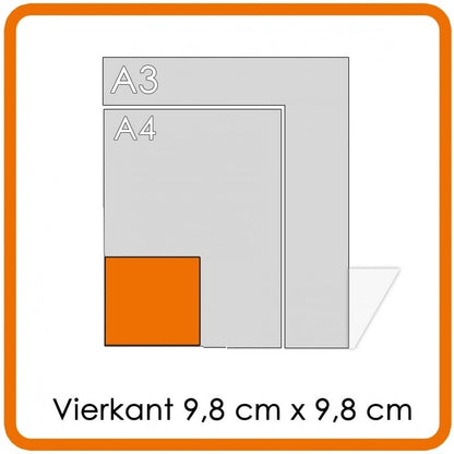 OFFSET FLYERS (GOEDKOPER) - 4/4 dubbelzijdig full colour - Vierkant 9,8 x 9,8 cm - 300 grams mat mc met dispersielak