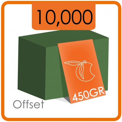 10000 Visitekaartjes - 450 g/m² - enkelzijdig full colour met dispersielak