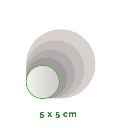 Stickers buiten - rond diameter 5 cm - 4/0 gekleurd min. 30 stuks Levertijd: 1 werkdag.