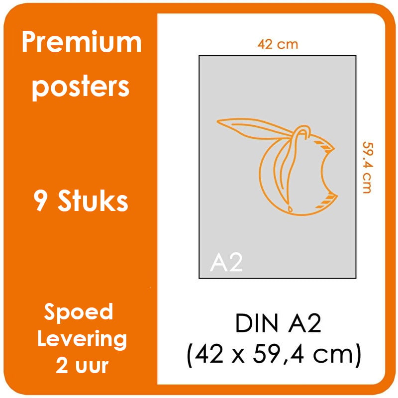 A2 Posters - Premium posters. Printformaat: 420 mm x 594 mm. Posterpapier: fotopapier mat 200 g/m² [9 stuks]