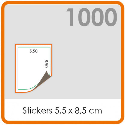 Stickers op rol - Stickers 5,5 x 8,5 cm - 1000 stuks.