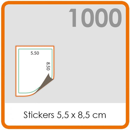 Stickers op rol - Stickers 5,5 x 8,5 cm - 1000 stuks.