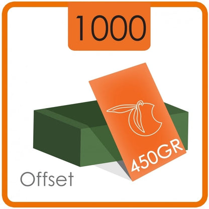 1000 Visitekaartjes - 450 g/m² - dubbelzijdig full colour met dispersielak