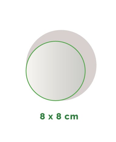 Stickers outdoor - rond diameter 8 cm - 4/0 gekleurd min. 12 stuks Levertijd: 1 werkdag.