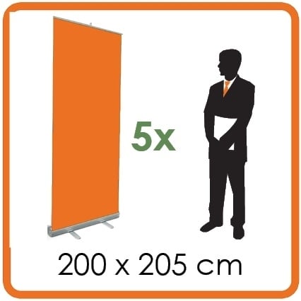5 X Roll-up 200 x 205 cm