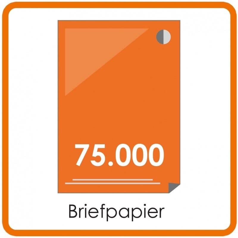 75000 X A4 Briefpapier 29,7x21cm enkelzijdig full colour offset