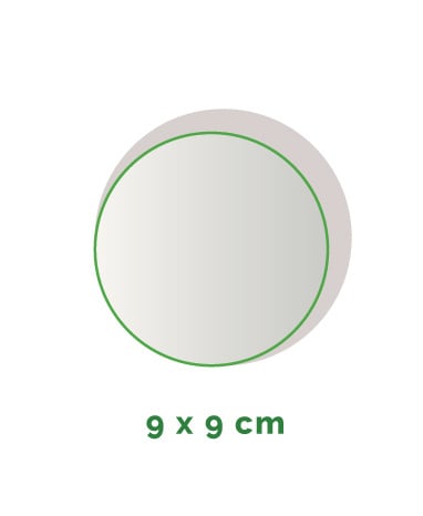 Stickers outdoor - rond diameter 9 cm - 4/0 gekleurd min. 12 stuks Levertijd: 1 werkdag.