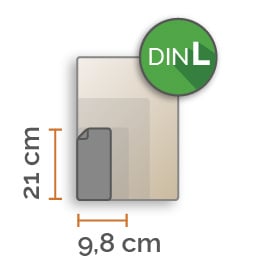 150 X Din Long 9.8x21cm double-sided full colour