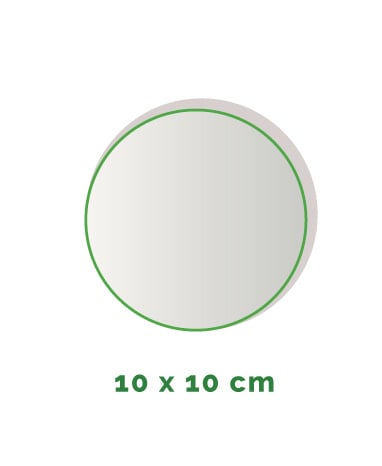 Stickers buiten - rond diameter 10 cm - 4/0 gekleurd min. 12 stuks Levertijd: 1 werkdag.