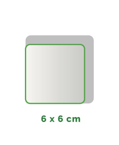 Vierkante stickers Vinyl 6x6cm min. 24 stuks