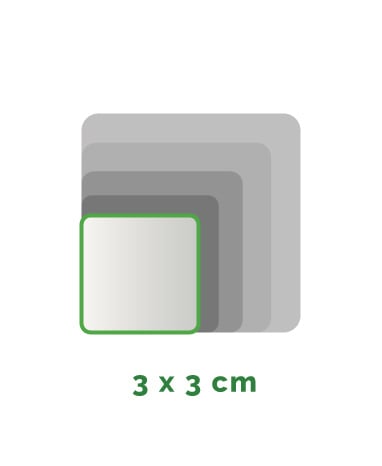 Vierkante outdoor premium stickers 3 x 3 cm 4/0 full colour, enkelzijdig bedrukt, CMYK