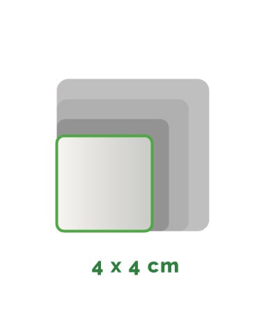 Vierkante Outdoor Premium stickers 4 x 4 cm 4/0 full colour, enkelzijdig bedrukt, CMYK