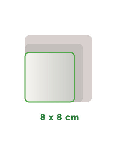 Vierkante stickers Vinyl 8x8cm min. 12 stuks
