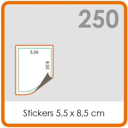 Stickers op rol - Stickers 5.5 x 8.5 cm - 250 stuks.
