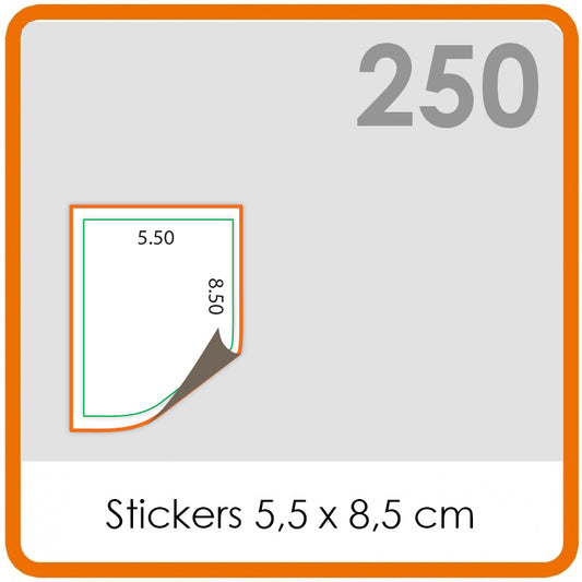 Stickers on a roll - Stickers 5.5 x 8.5 cm - 250 pieces.